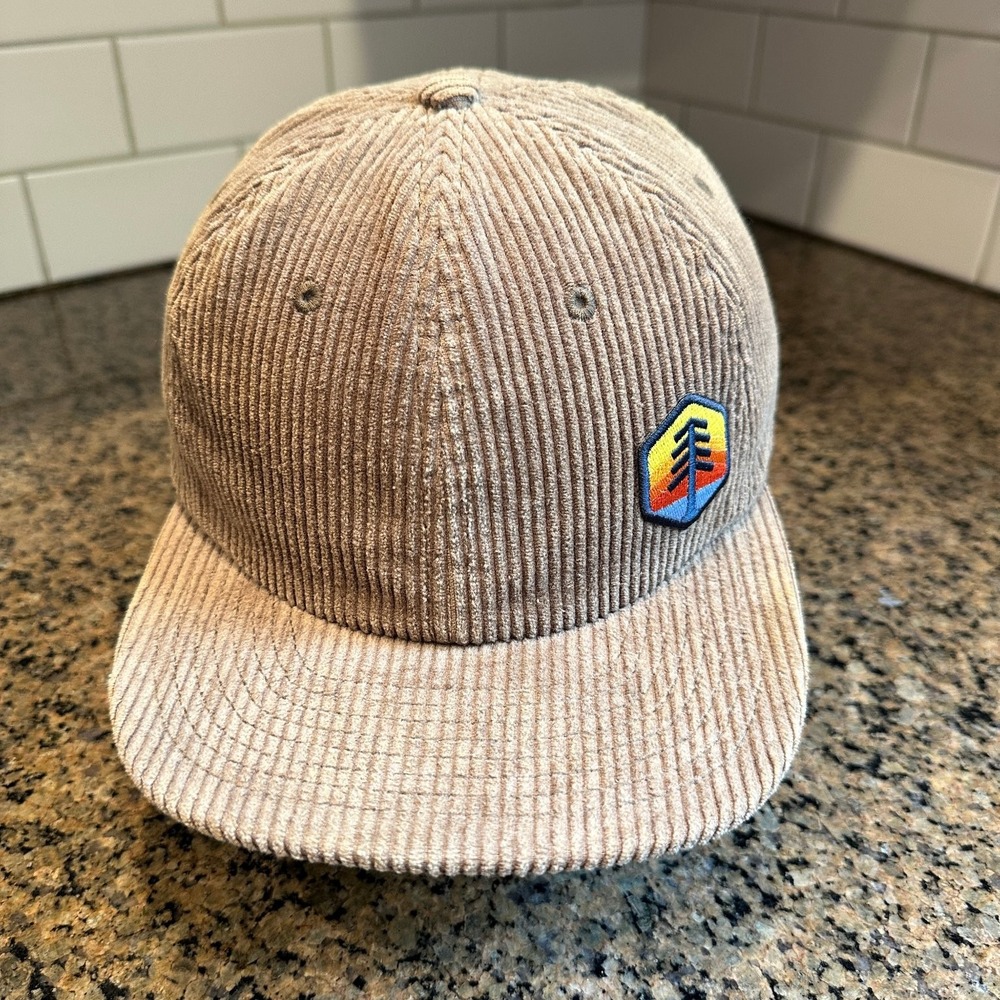 Corduroy Strapback Hat Brown Outdoor Fly Fishing Patch Cap